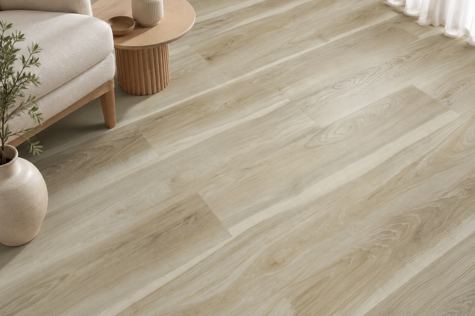 Sol SPC Oslo Beige clic 6 mm lame SPC beige Oslo vue de près avec chanfrein V-Groove
